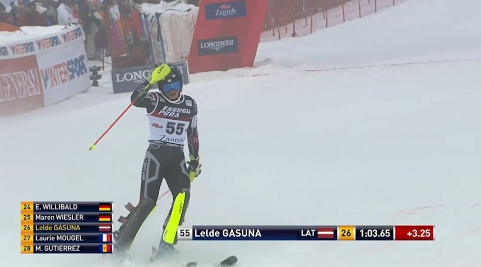 L.Gasūna pirmo reizi karjerā tiek uz 2.braucienu PK slalomā