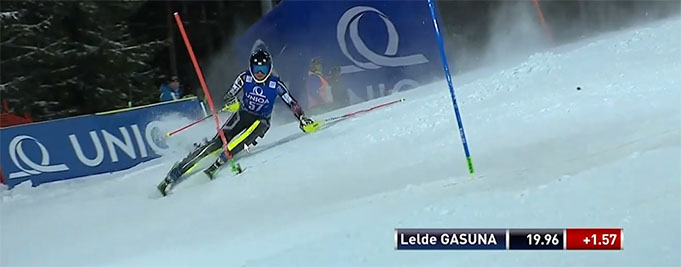 L.Gasūna PK posmā slalomā sasniedz savu augstāko rezultātu