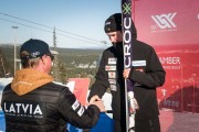 FIS Baltic Cup 2018 3. posms, LČ milzu slalomā apbalvošana, Foto: Emīls Lukšo