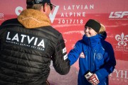 FIS Baltic Cup 2018 3. posms, LČ milzu slalomā apbalvošana, Foto: Emīls Lukšo