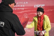 FIS Baltic Cup 2018 3. posms, LČ slalomā apbalvošana, Foto: Emīls Lukšo