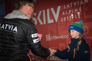 FIS Baltic Cup 2018 3. posms, jauniešu un meistaru GS apbalvošana, Foto: Emīls Lukšo